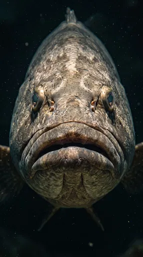 Close-Up Portrait of Dusky Grouper Fish