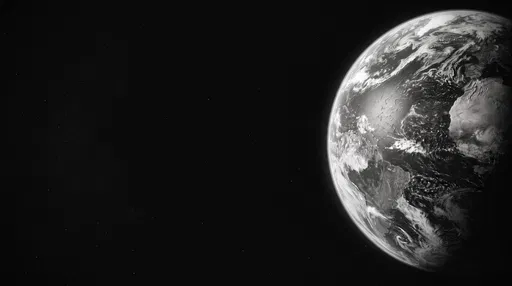 Monochrome Planet Earth from Space