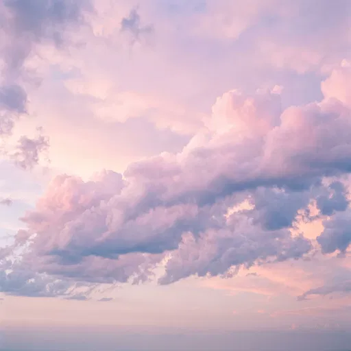 Soft Pastel Pink and Lilac Cumulus Sky