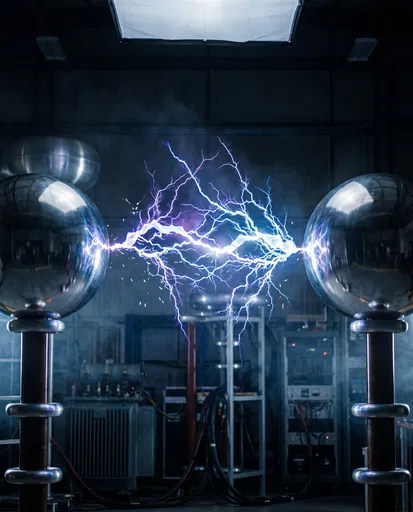 Electric Plasma Arc Between Metal Electrodes