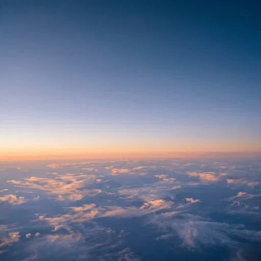 Aerial View Above Dusk Clouds
