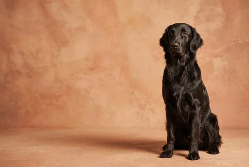 Black Flat-Coated Retriever Studio Portrait
