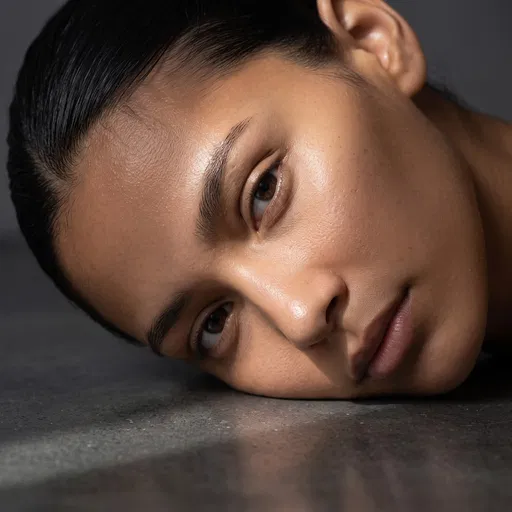 Close-Up Beauty Portrait On Concrete