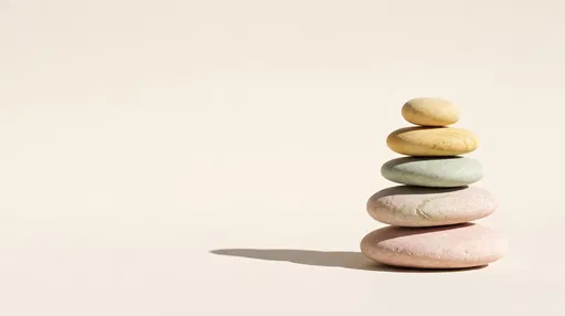 Pastel Zen Stones on Cream Background
