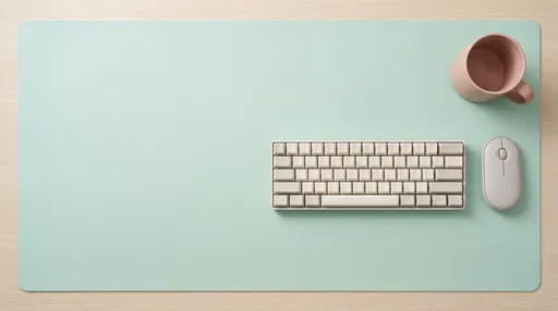 Minimalist Mint Desk Mat Flat Lay Workspace