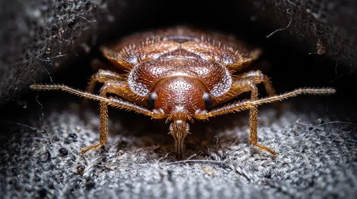 Macro Close-Up of Bed Bug in Crease