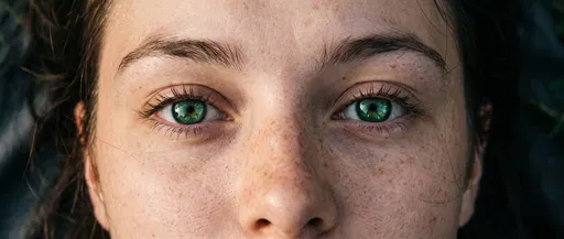 Close-Up of Woman with Emerald Green Eyes