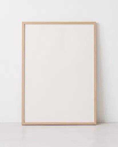 Blank Wooden Poster Frame Mockup