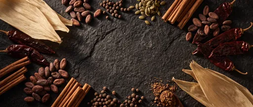 Mexican Spices Flat Lay on Dark Stone