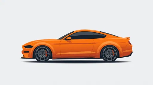 Orange Sports Car Side Profile Illustration