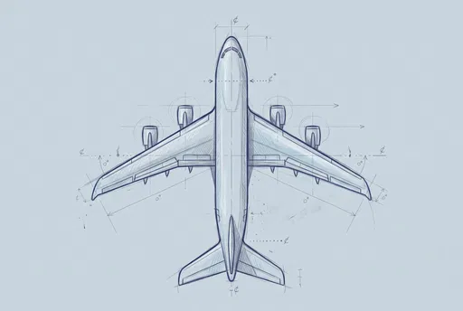 Overhead Sketch of Four-Engine Airplane