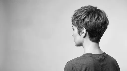 Monochrome Portrait of Woman With Short Haircut