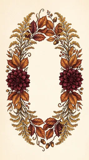 Vintage Autumn Botanical Wreath Frame