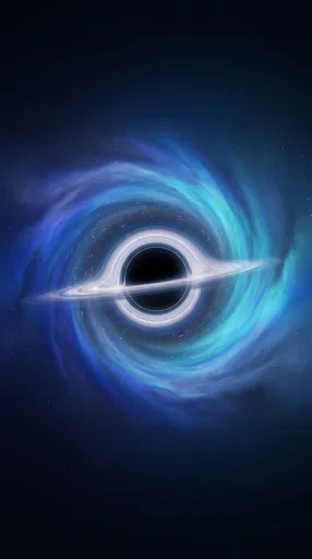 Glowing Blue Black Hole Space Background