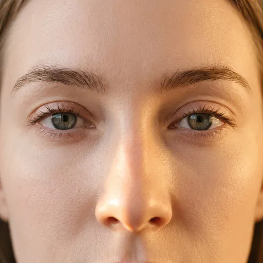 Macro Portrait of Woman's Upper Face