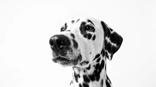 Minimalist High Key Dalmatian Dog Portrait
