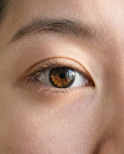 Macro Close-Up of Brown Eye