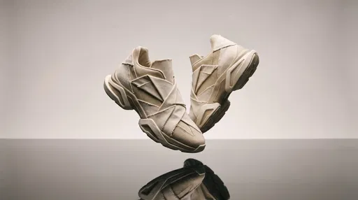 Floating Beige Canvas Origami Concept Sneakers