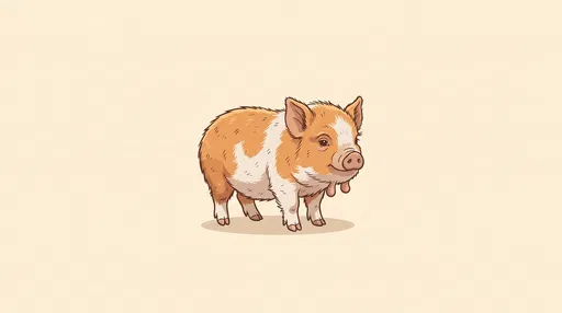 Ginger and White Kunekune Piglet Illustration