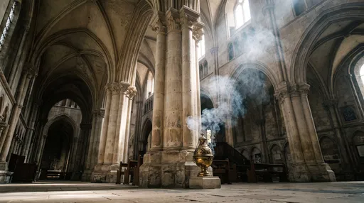 Gothic Cathedral Interior With Smoking Thurible