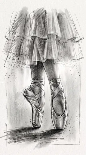 Graphite Sketch of Ballerina En Pointe