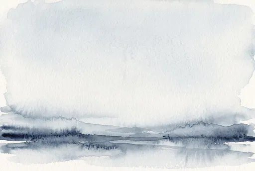 Misty Blue Gray Watercolor Horizon Background