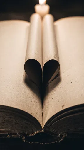Heart Shaped Pages in Antique Book