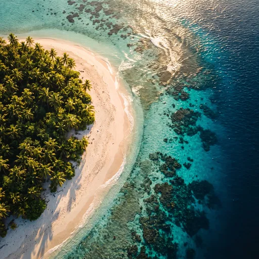 Aerial View of Tropical Island Reef