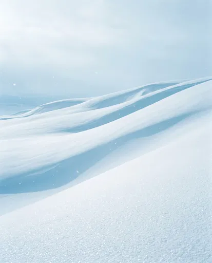 Minimalist Rolling White Snow Dunes