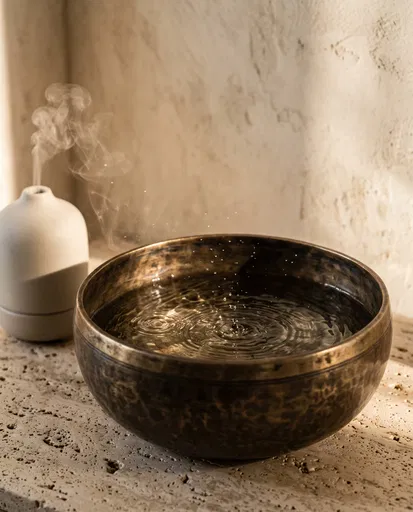 Bronze Singing Bowl and Mist Diffuser