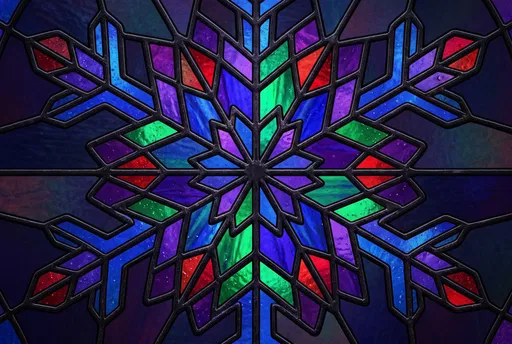 Stained Glass Snowflake Pattern Background