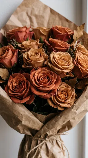 Bouquet of Terracotta and Toffee Roses