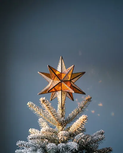 Stained Glass Star Christmas Tree Topper