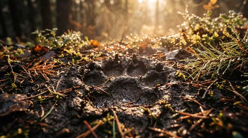 Wolf Paw Print in Forest Mud