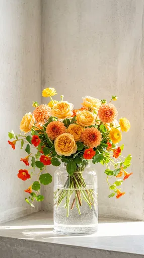 Warm Orange and Yellow Floral Bouquet
