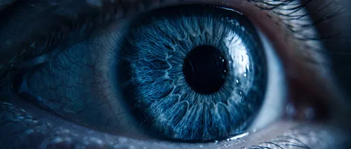 Extreme Macro Close-Up of Blue Human Eye