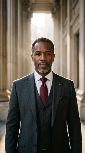 Confident Black Businessman in Three-Piece Suit
