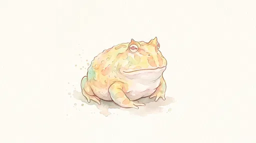 Pastel Watercolor Albino Horned Frog Illustration