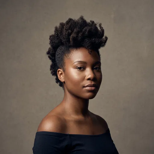 Studio Portrait of Woman with Frohawk