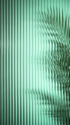 Mint Green Fluted Glass Plant Silhouette