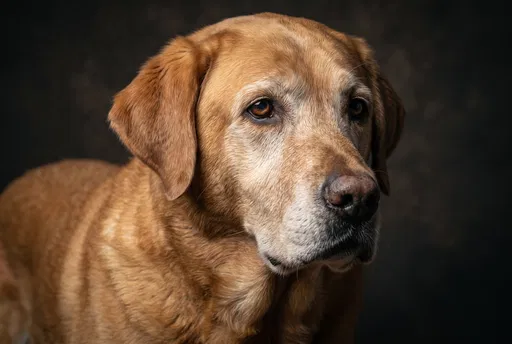 Senior Golden Labrador Retriever Studio Portrait