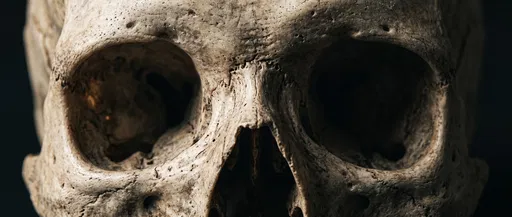 Macro Close-Up of Weathered Skull