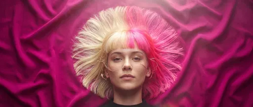 Overhead Portrait With Two-Tone Hair
