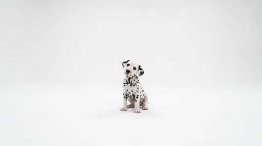 Dalmatian Puppy on White Studio Background