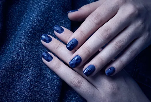 Indigo Matte and Glossy Nail Art