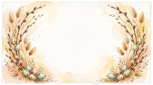 Watercolor Easter Border With Speckled Eggs