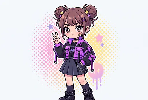 Cute Chibi Streetwear Girl Illustration