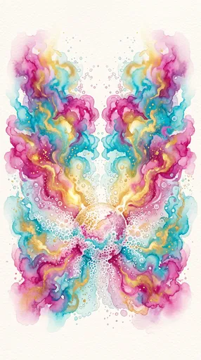 Colorful Fizzing Bath Bomb Watercolor Illustration