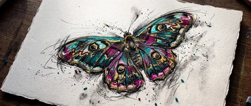 Vibrant Oil Pastel Butterfly Drawing