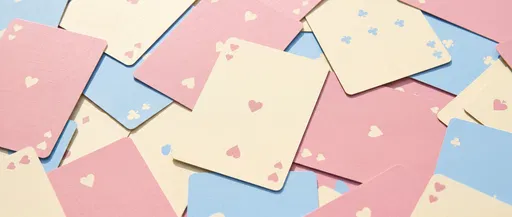 Pastel Textured Playing Cards Flat Lay